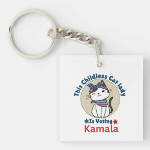 Deze kinderloze kattendame stemt Kamala Sleutelhanger