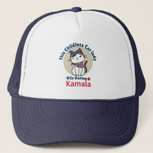 Deze kinderloze kattendame stemt Kamala Trucker Pet