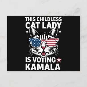 Deze kinderloze kattendame stemt Kamala-verkiezing Briefkaart