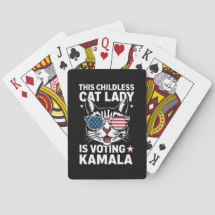 Deze kinderloze kattendame stemt Kamala-verkiezing Pokerkaarten