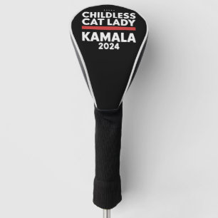 Deze kinderloze kattenvrouw stemt Kamala 2024 Golfheadcover