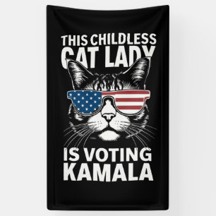 Deze kinderloze kattenvrouw stemt op Kamala-Harris Spandoek