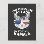 Deze kinderloze kattenvrouw stemt op Kamala verkie Briefkaart (Voorkant)