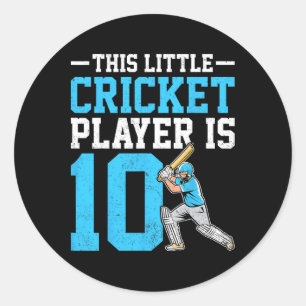 Deze Kleine Cricketspeler Is 10 Jaar Oud 10e Verja Ronde Sticker