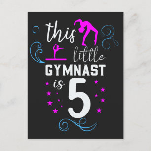 Deze kleine gymnast is 5 meisjes die de volgende d briefkaart
