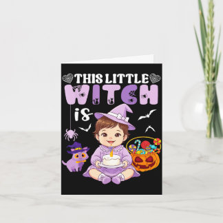 Deze kleine heks is 1 jaar verjaardag halloween kaart