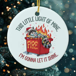 Deze Kleine Licht Wasbeer Vuilnisbak Brand Keramisch Ornament
