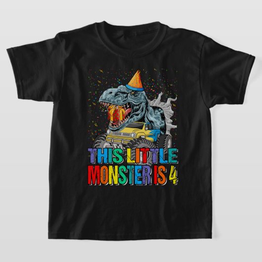 Deze kleine monstertruck is vier jaar, vier jaar t-shirt (Laagn)