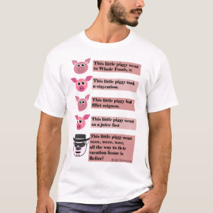 "Deze kleine piggy" Parody Mannen Teeshirt T-shirt