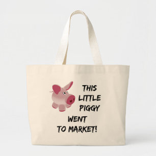 Deze kleine pruik ging naar de markt grote tote bag