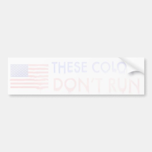 DEZE KLEUREN LOPEN NIET. BUMPERSTICKER (Voorkant)