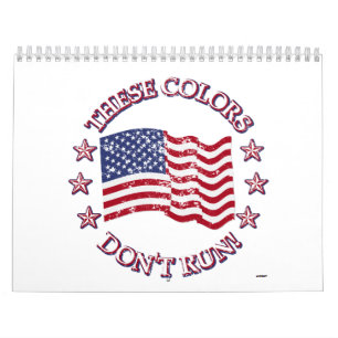 Deze kleuren rennen niet! Amerikaanse vlag & sterr Kalender