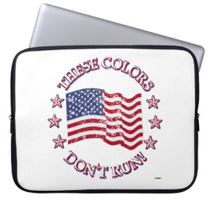 Deze kleuren rennen niet! Amerikaanse vlag & sterr Laptop Sleeve