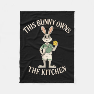 Deze konijn bezit de keuken konijn humor picklebal fleece deken