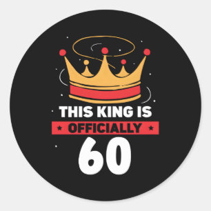 Deze koning is 60 jaar oud ronde sticker