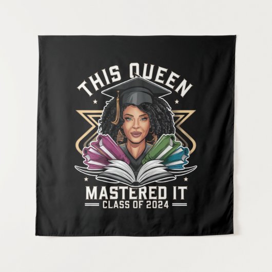 Deze koningin behaalde het afstudeerjaar 2024 wandkleed (Voorkant)