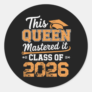 Deze koningin heeft het onder de knie Klas van 202 Ronde Sticker