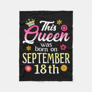 Deze Koningin Is Geboren Op 18 September Verjaarda Fleece Deken