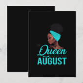 Deze koningin is in augustus jarig Verjaardag voor Kaart (Voorkant / Achterkant)