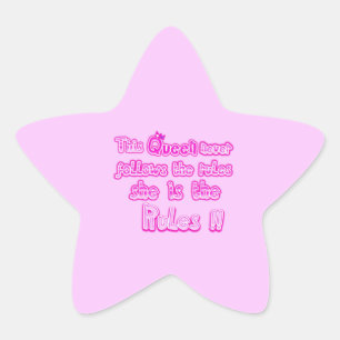 Deze koningin volgt nooit de roze regels ster sticker