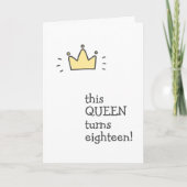 Deze KONINGIN wordt vijftien! Leuke verjaardag Kaart (Voorkant)