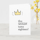 Deze KONINGIN wordt vijftien! Leuke verjaardag Kaart (Gele Bloem)