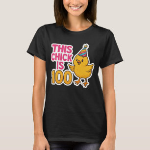 Deze kuiken is 100 Schattigee en leuke verjaardag T-shirt