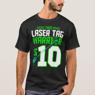 Deze Laser Label Warrior is 10 Gaming verjaardagsf T-shirt
