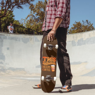DEZE LEERKOPER HEEFT KOFFIE'S Coffieprijsopgave no Skateboard