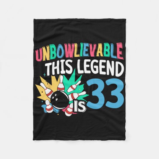 Deze legende is 33 Bowling 33e geboorte Fleece Deken (Voorkant)