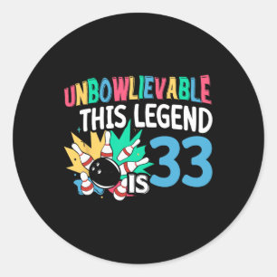 Deze legende is 33 Bowling 33e geboorte Ronde Sticker
