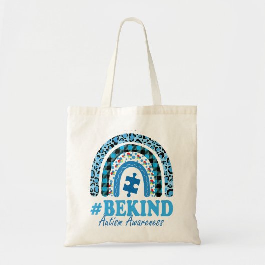 Deze leopard regenboogdruk is een soort autisme-ou tote bag (Voorkant)
