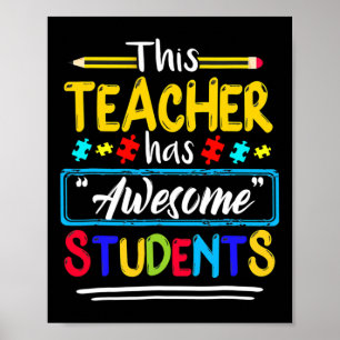 Deze leraar heeft Geweldige studenten Puzzle Autis Poster