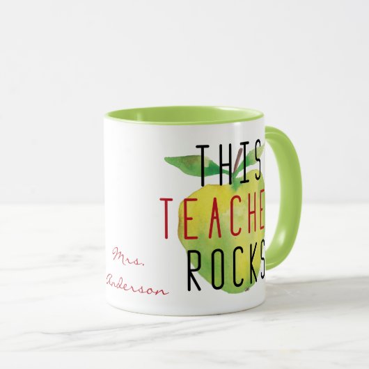 Deze leraar Rocks gepersonaliseerd Mok (Voorkant rechts)