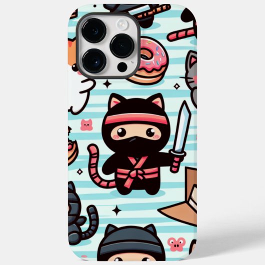 Deze leuke iPhone-hoes heeft speelse ninjakatten Case-Mate iPhone Case (Achterkant)