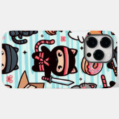 Deze leuke iPhone-hoes heeft speelse ninjakatten Case-Mate iPhone Case (Achterkant (horizontaal))