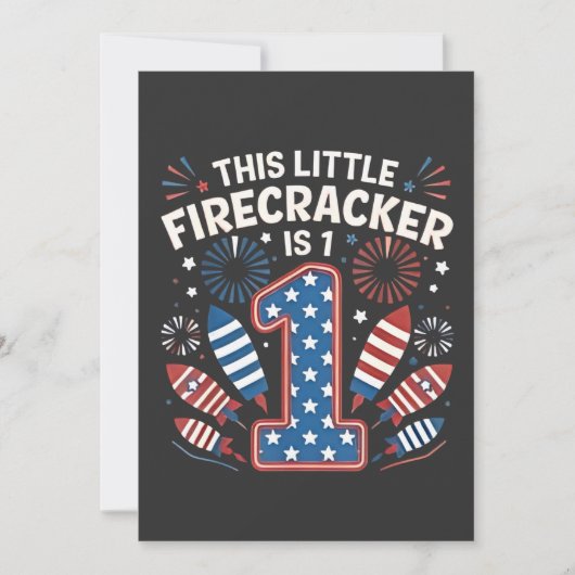 Deze Little Firecracker is 1 Verjaardag 4 juli Kaart (Voorkant)