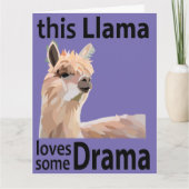 Deze Llama Houdt van een Beetje Drama Grappige Lla Kaart (Voorkant)