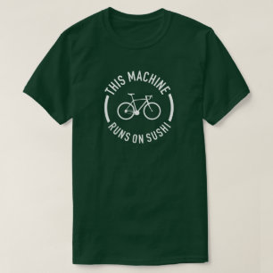 Deze machine draait op een sushi fiets t-shirt