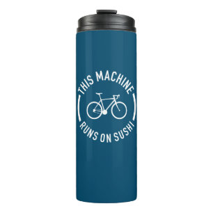 Deze machine draait op een sushi fiets thermosbeker