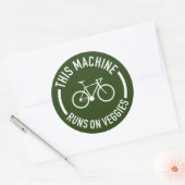Deze machine rijdt op de veggies fiets ronde sticker (Envelop)