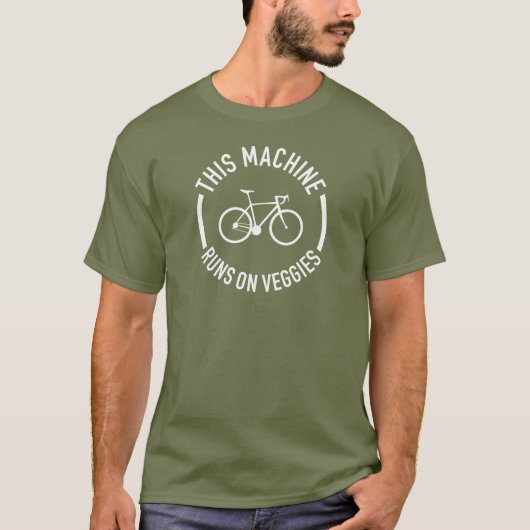 Deze machine rijdt op de veggies fiets t-shirt (Voorkant)