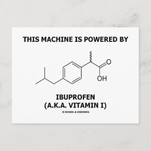 Deze machine wordt aangedreven door ibuprofen (vit briefkaart