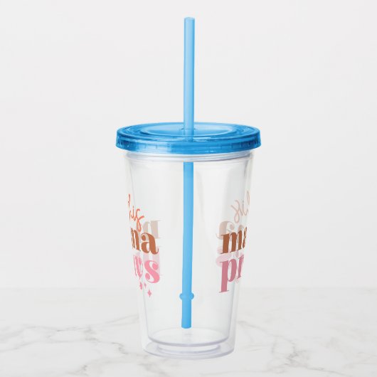 Deze Mama Bidt - Rustiek Boho Design Acryl Drinkbeker (Rechts)