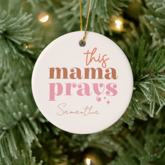 Deze Mama Bidt - Rustiek Boho Design Keramisch Ornament (Boom)