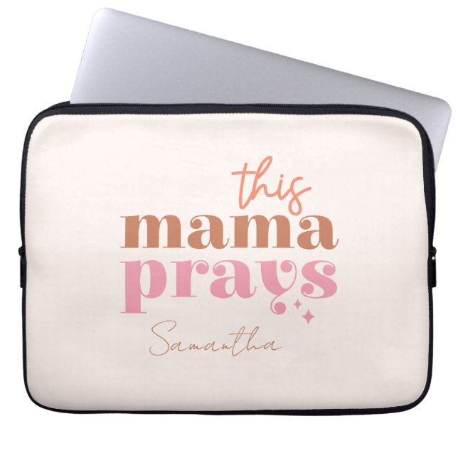 Deze Mama Bidt - Rustiek Boho Design Laptop Sleeve (Voorkant)