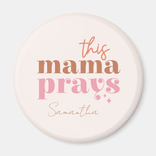 Deze Mama Bidt - Rustiek Boho Design Magneet (Voorkant)