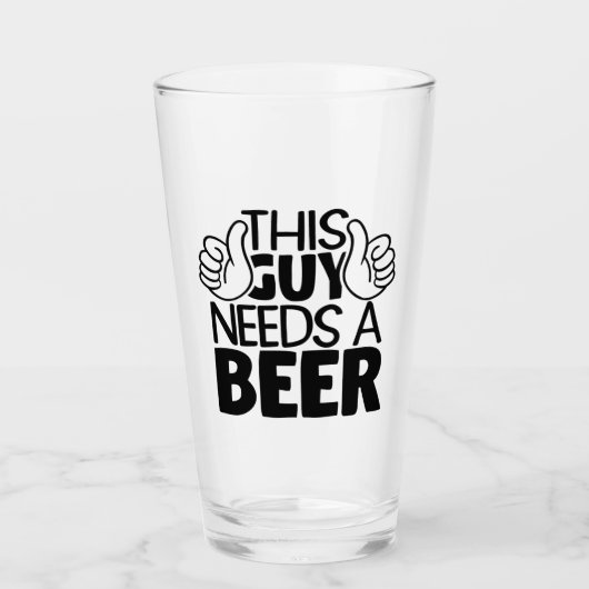 Deze man heeft bier nodig glas (Voorkant)