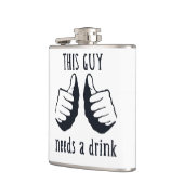 Deze man heeft een drink nodig heupfles (Links)