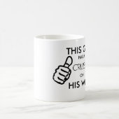 Deze man heeft een druppel op zijn vrouw mok (Center)